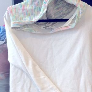 Colorful poncho hooded sweater